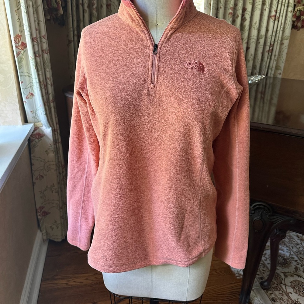 The North Face quarter-zip fleece, medium, coral